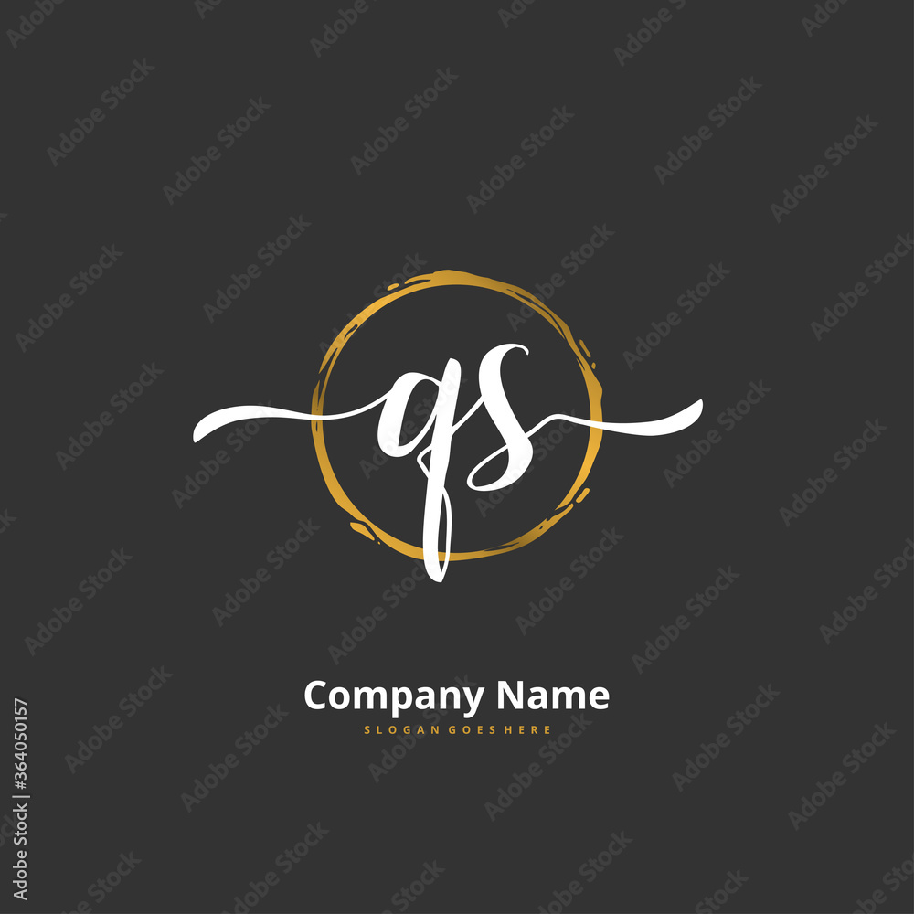 Q S QS Initial handwriting and signature logo design with circle. Beautiful design handwritten logo for fashion, team, wedding, luxury logo. Q S QS Initial handwriting and signature logo design with circle. Beautiful design handwritten logo for fashion, team, wedding, luxury logo.