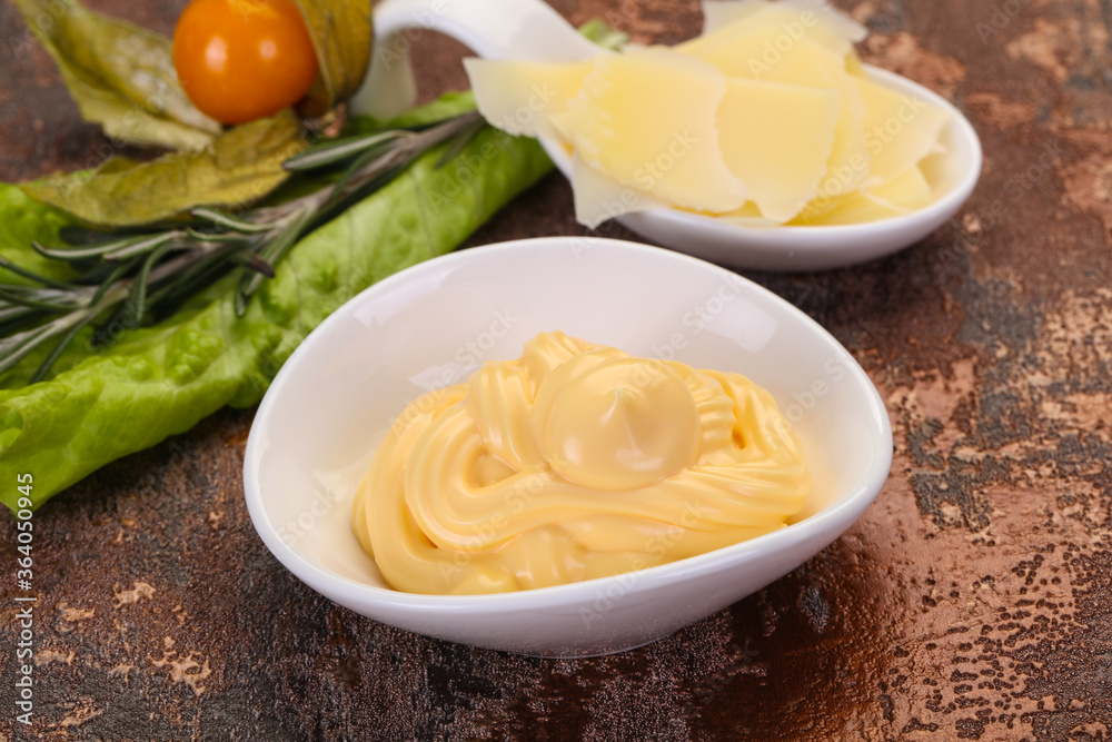 Cheese sauce in the bowl Cheese sauce in the bowl