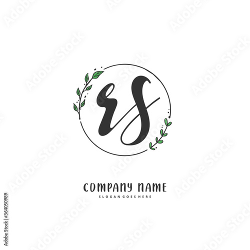 Wallpaper Mural R S RS Initial handwriting and signature logo design with circle. Beautiful design handwritten logo for fashion, team, wedding, luxury logo. Torontodigital.ca