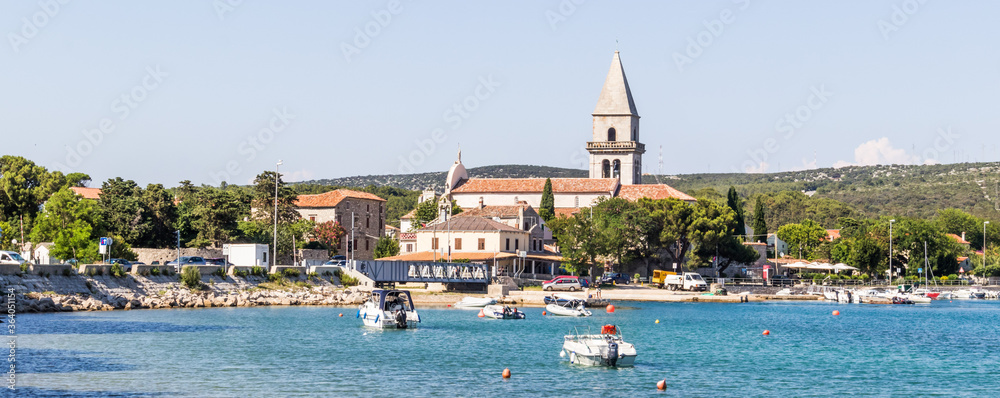 Historic Town of Osor with bridge connecting islands Cres and Losinj, Croatia.