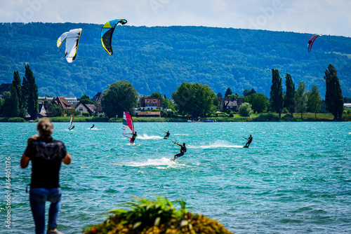 Fototapeta Naklejka Na Ścianę i Meble -  kite surfing at Lake Constance