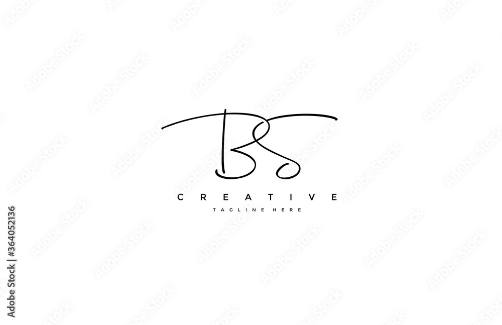 Letter BS Signature Minimal Manual Logotype Stock Vector | Adobe Stock