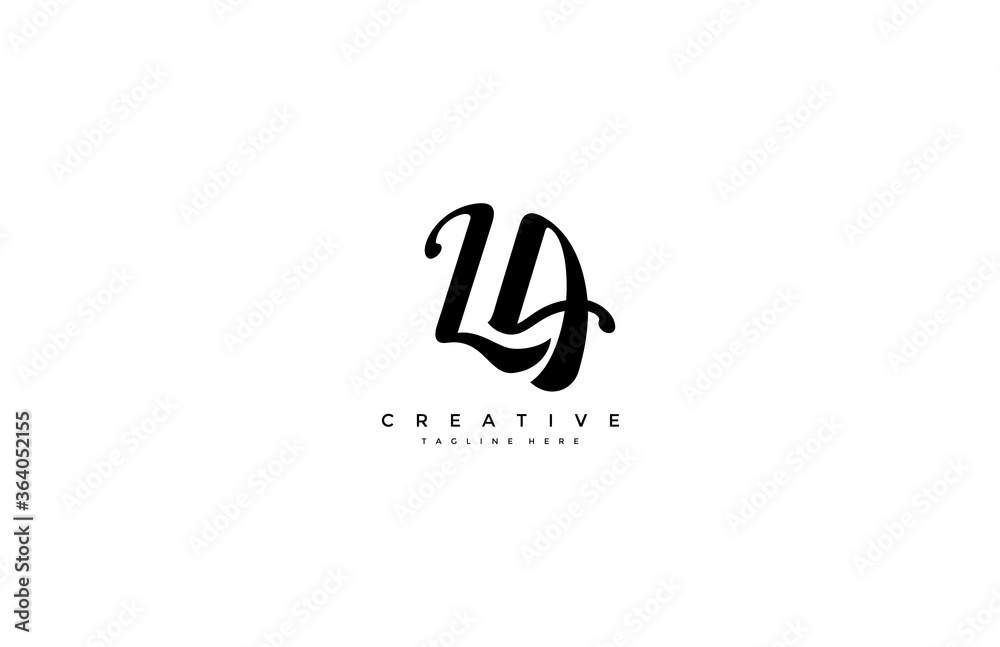 Letter LA Calligraphy Vintage Decorative Logotype