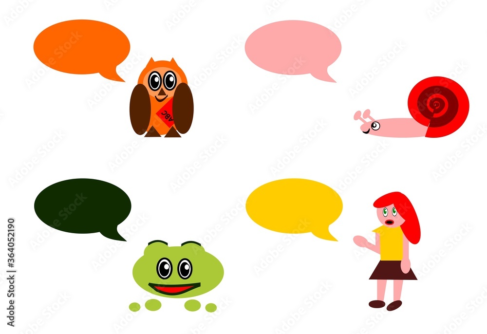 Speech Bubbles with Speakers, Graphic Elements