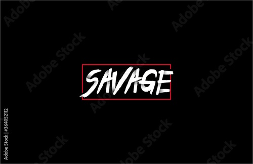 SAVAGE Typography Dots Brush Grunge Tee Graphic photo