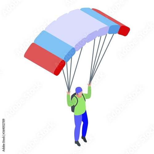 Jump parachuter icon. Isometric of jump parachuter vector icon for web design isolated on white background