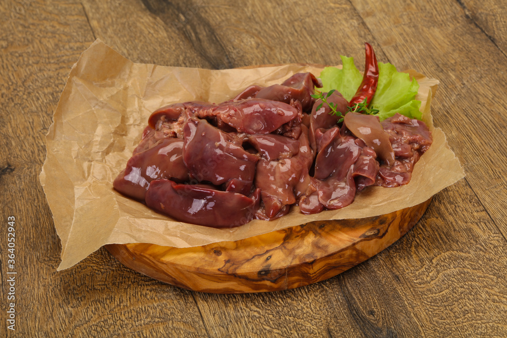 Raw chicken liver ready for cooking Raw chicken liver ready for cooking