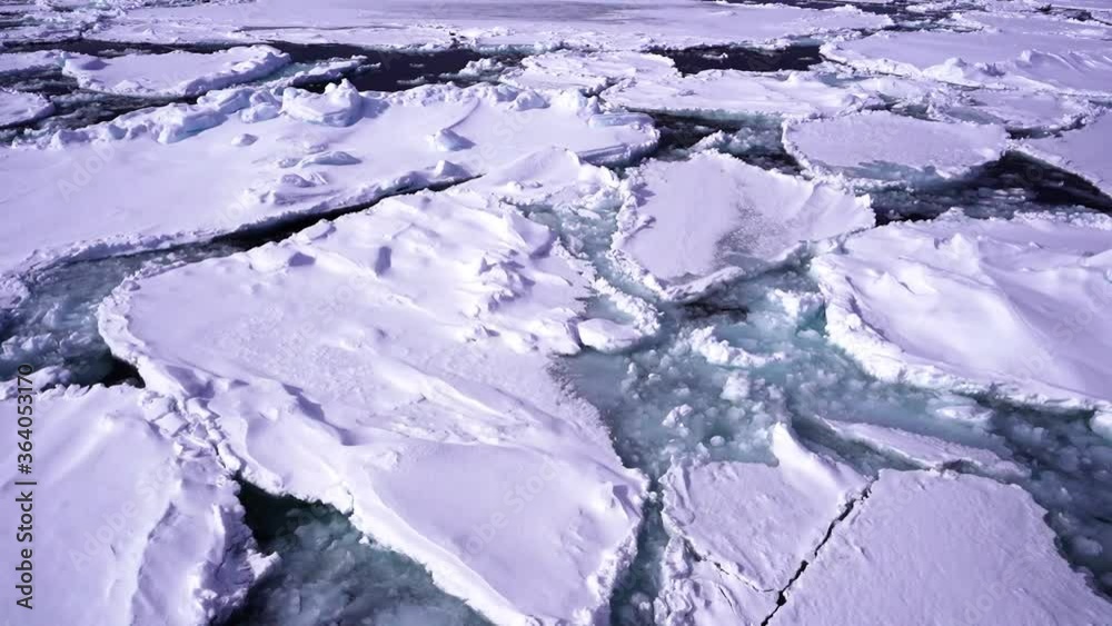 オホーツク海の流氷船より流氷原 オホーツク海の流氷船より流氷原