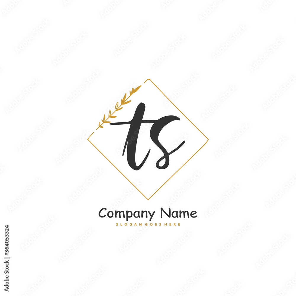 T S TS Initial handwriting and signature logo design with circle. Beautiful design handwritten logo for fashion, team, wedding, luxury logo.