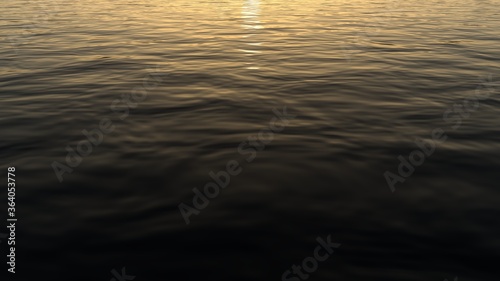 Photo of the water at sea at sunset. Dark deep water.