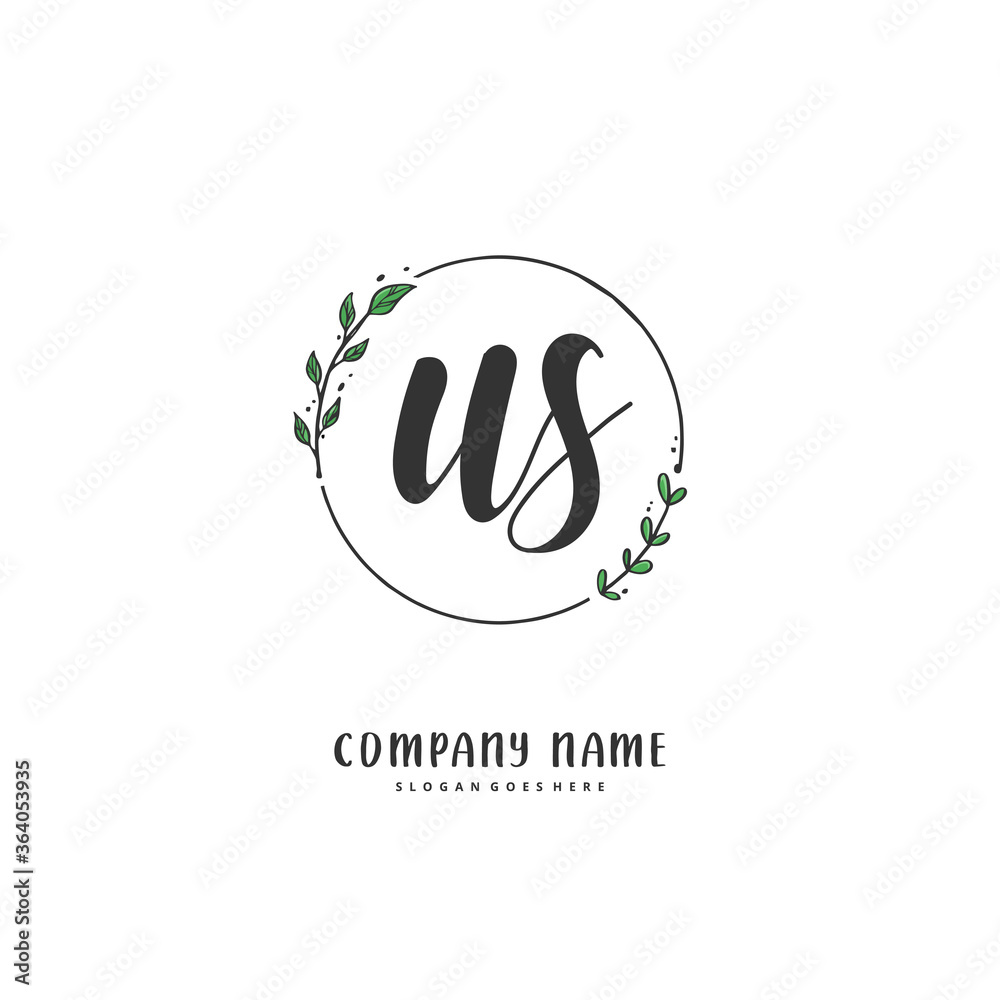 U S US Initial handwriting and signature logo design with circle. Beautiful design handwritten logo for fashion, team, wedding, luxury logo. U S US Initial handwriting and signature logo design with circle. Beautiful design handwritten logo for fashion, team, wedding, luxury logo.