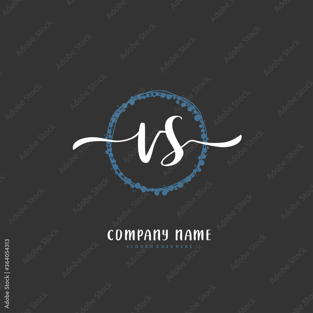 V S VS Initial handwriting and signature logo design with circle. Beautiful design handwritten logo for fashion, team, wedding, luxury logo. V S VS Initial handwriting and signature logo design with circle. Beautiful design handwritten logo for fashion, team, wedding, luxury logo.