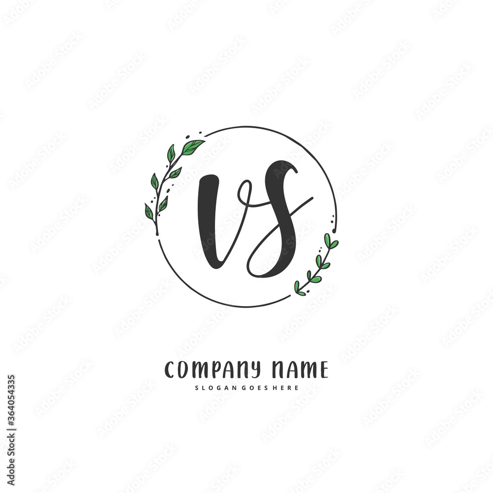 V S VS Initial handwriting and signature logo design with circle. Beautiful design handwritten logo for fashion, team, wedding, luxury logo. V S VS Initial handwriting and signature logo design with circle. Beautiful design handwritten logo for fashion, team, wedding, luxury logo.