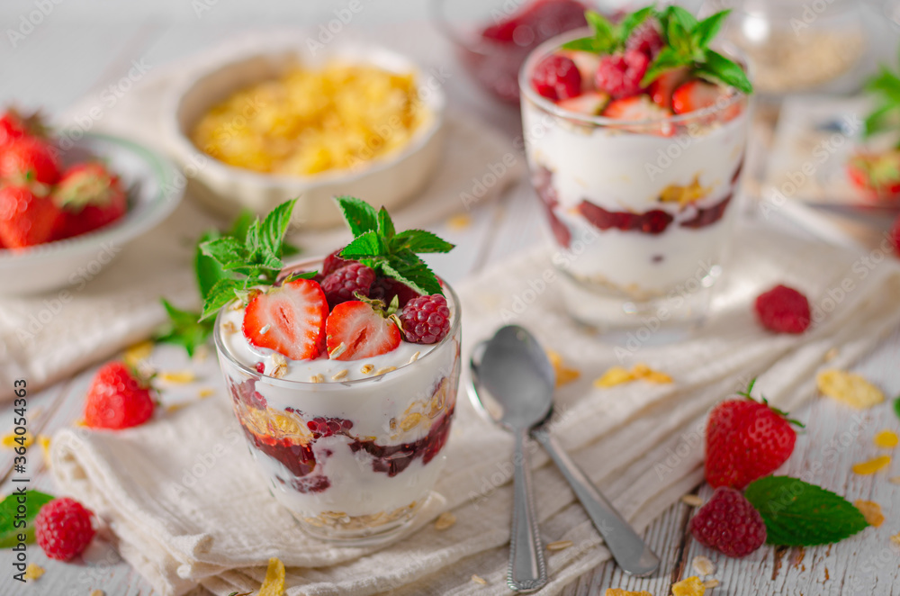 Granola yogurt fruits Granola yogurt fruits