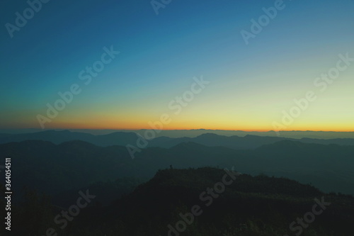 View from the top of Keokradong Mountain at dawn