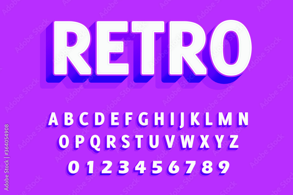 Modern 3D font and alphabet for poster, sticker vector Modern 3D font and alphabet for poster, sticker vector