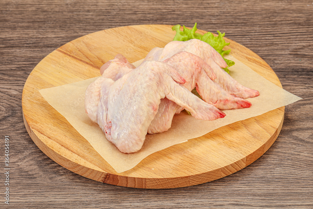 Raw chicken wings for cooking