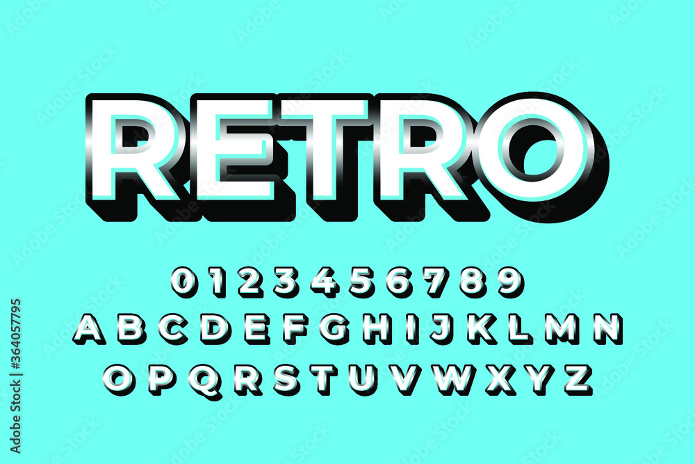 Modern 3D font and alphabet for poster, sticker vector Modern 3D font and alphabet for poster, sticker vector