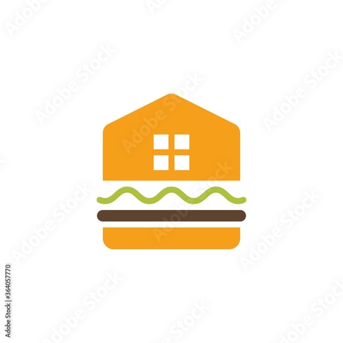 House Burger Logo design template, Burger bakery logo design vector