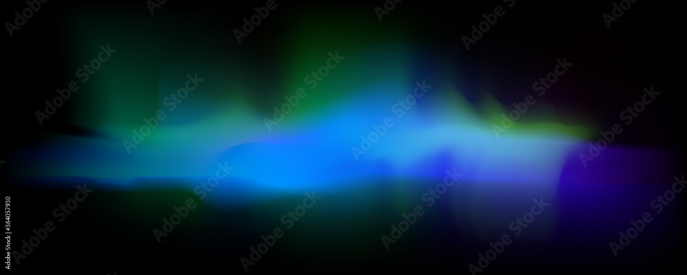 Colorful abstract vector background. Northern blue and green lights.