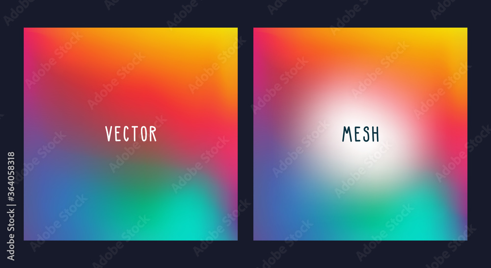 Abstract blurred rainbow background with and without white spot for text. Vector square wallpaper.
