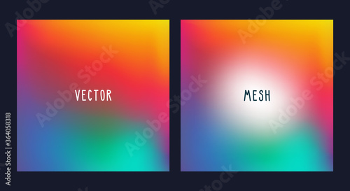 Abstract blurred rainbow background with and without white spot for text. Vector square wallpaper.
