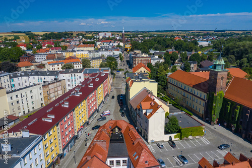 Raciborz. Poland. Aerial view of main square and city center of Raciborz, Upper Silesia. Poland.
