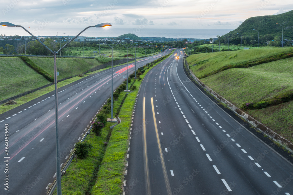 The highway view from Bagatelle bridge in Mauritius