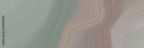 abstract dynamic designed horizontal header with gray gray, tan and dark gray colors. fluid curved flowing waves and curves for poster or canvas © Eigens