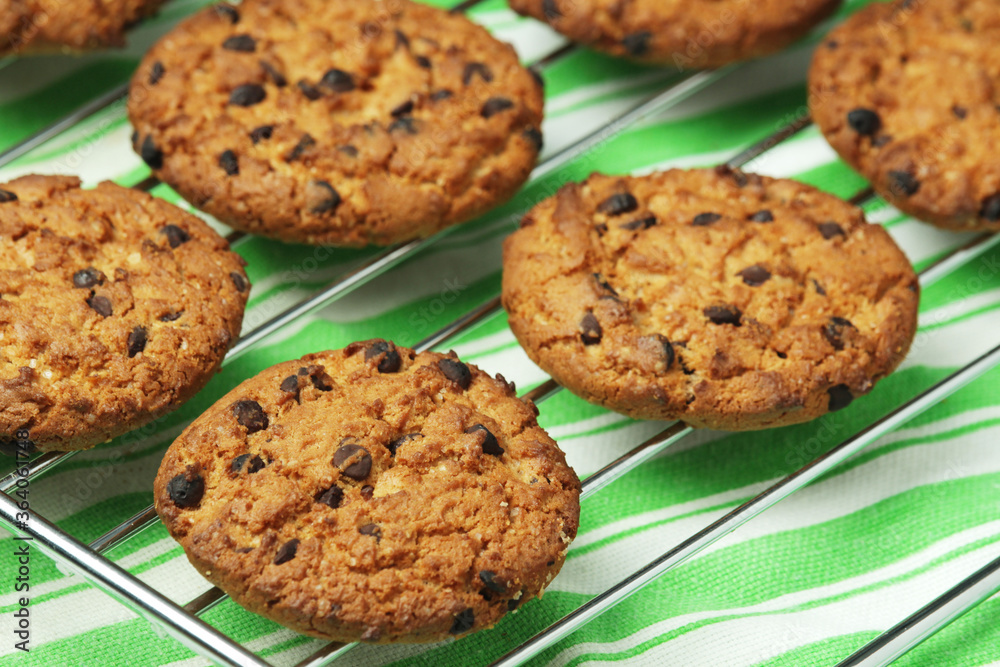 Fresh-baked cookies ready in the table Fresh-baked cookies ready in the table
