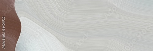 abstract surreal horizontal banner with pastel gray, pastel brown and gray gray colors. fluid curved flowing waves and curves for poster or canvas