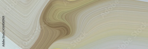 abstract artistic header with dark gray, light gray and pastel brown colors. fluid curved flowing waves and curves for poster or canvas