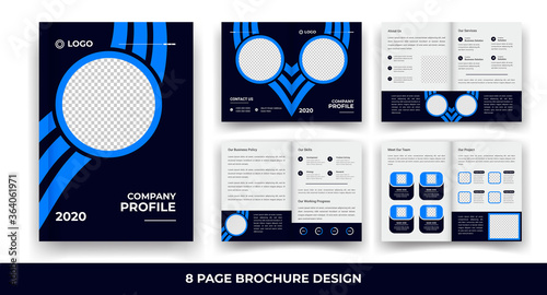 8 Pages creative business brochure template and simple & minimal design template