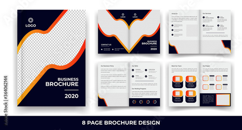 8 Pages creative business brochure template and simple & minimal design template