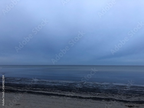 dark clouds over the sea