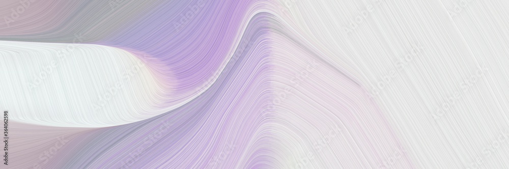 abstract modern horizontal header with lavender, pastel purple and silver colors. fluid curved flowing waves and curves for poster or canvas
