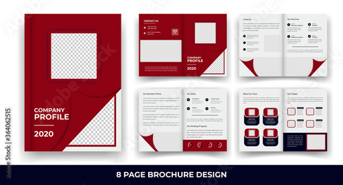 8 Pages creative business brochure template and simple & minimal design template