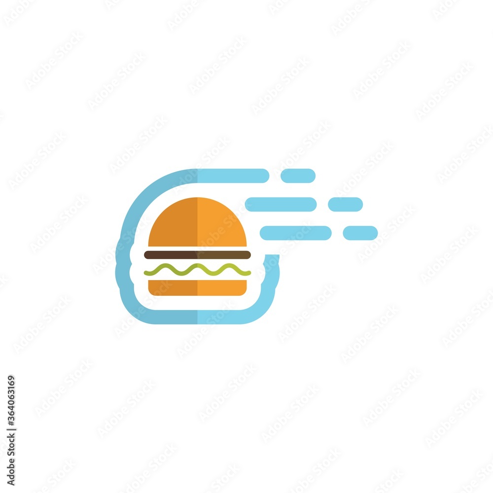 Fototapeta premium Fast Burger Logo design template, Burger bakery logo design vector