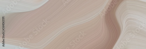 abstract modern designed horizontal banner with dark gray, light gray and pastel brown colors. fluid curved flowing waves and curves for poster or canvas