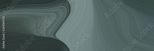 abstract moving horizontal header with dark slate gray, dim gray and light slate gray colors. fluid curved lines with dynamic flowing waves and curves for poster or canvas