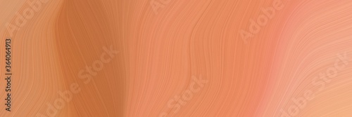 abstract artistic banner with dark salmon, peru and light salmon colors. fluid curved lines with dynamic flowing waves and curves for poster or canvas