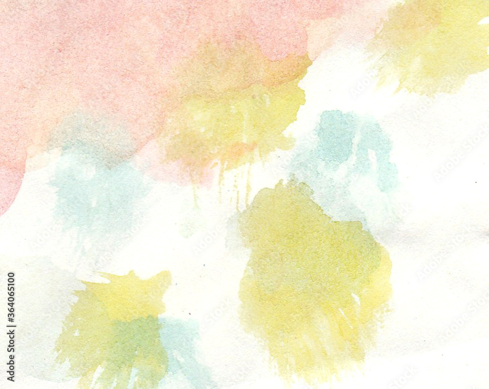Obraz premium colorful pink blue yellow freehand watercolor background summer