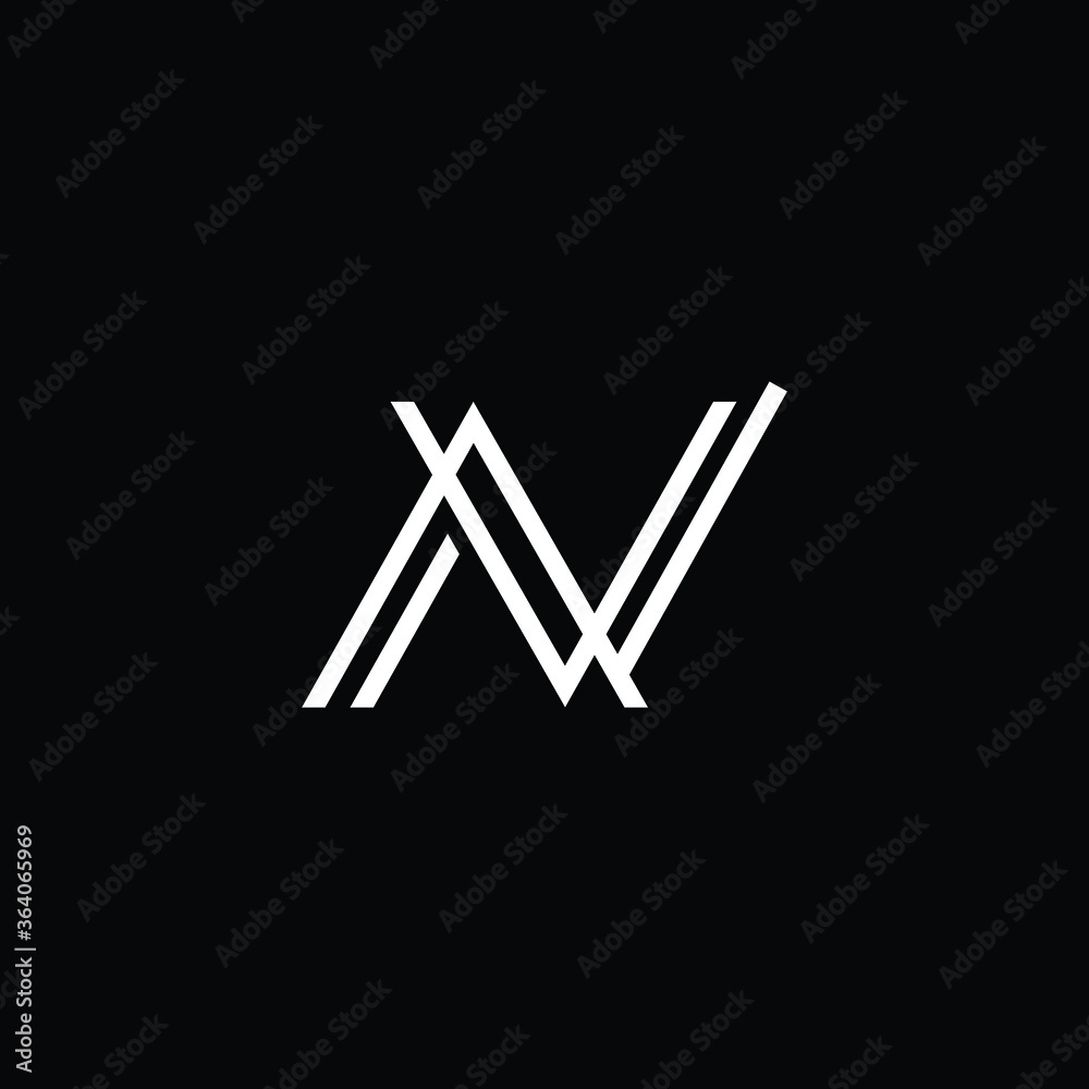Minimal elegant monogram art logo. Outstanding professional trendy awesome artistic N NN initial based Alphabet icon logo. Premium Business logo white color on black background Minimal elegant monogram art logo. Outstanding professional trendy awesome artistic N NN initial based Alphabet icon logo. Premium Business logo white color on black background