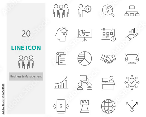 set of business icons, work, management, organization