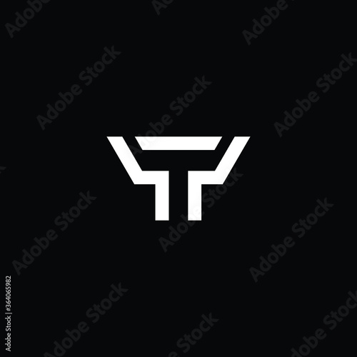 Minimal elegant monogram art logo. Outstanding professional trendy awesome artistic TY YT initial based Alphabet icon logo. Premium Business logo white color on black background