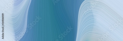 abstract decorative header with light steel blue, light blue and teal blue colors. fluid curved lines with dynamic flowing waves and curves for poster or canvas