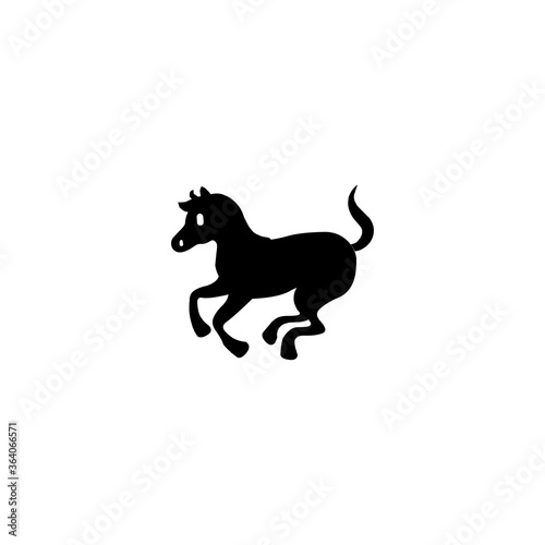 Horse vector flat icon. Isolated running horse illustration