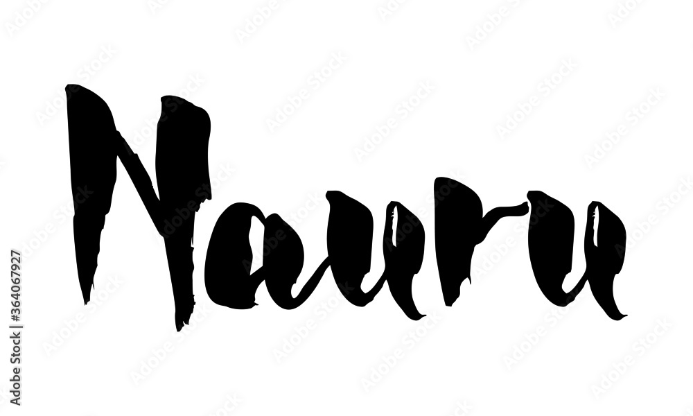 Nauru Country Name Handwritten Text Nauru Country Name Handwritten Text