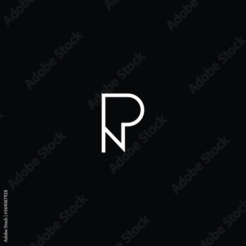 Minimal elegant monogram art logo. Outstanding professional trendy awesome artistic PN NP initial based Alphabet icon logo. Premium Business logo white color on black background