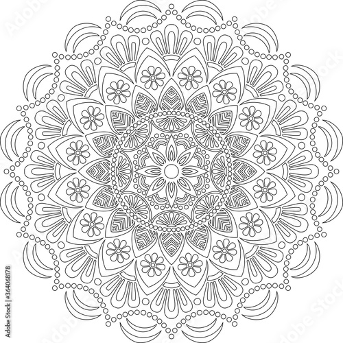 Figure mandala for coloring doodles sketch